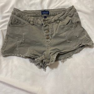Denim Green Shorts